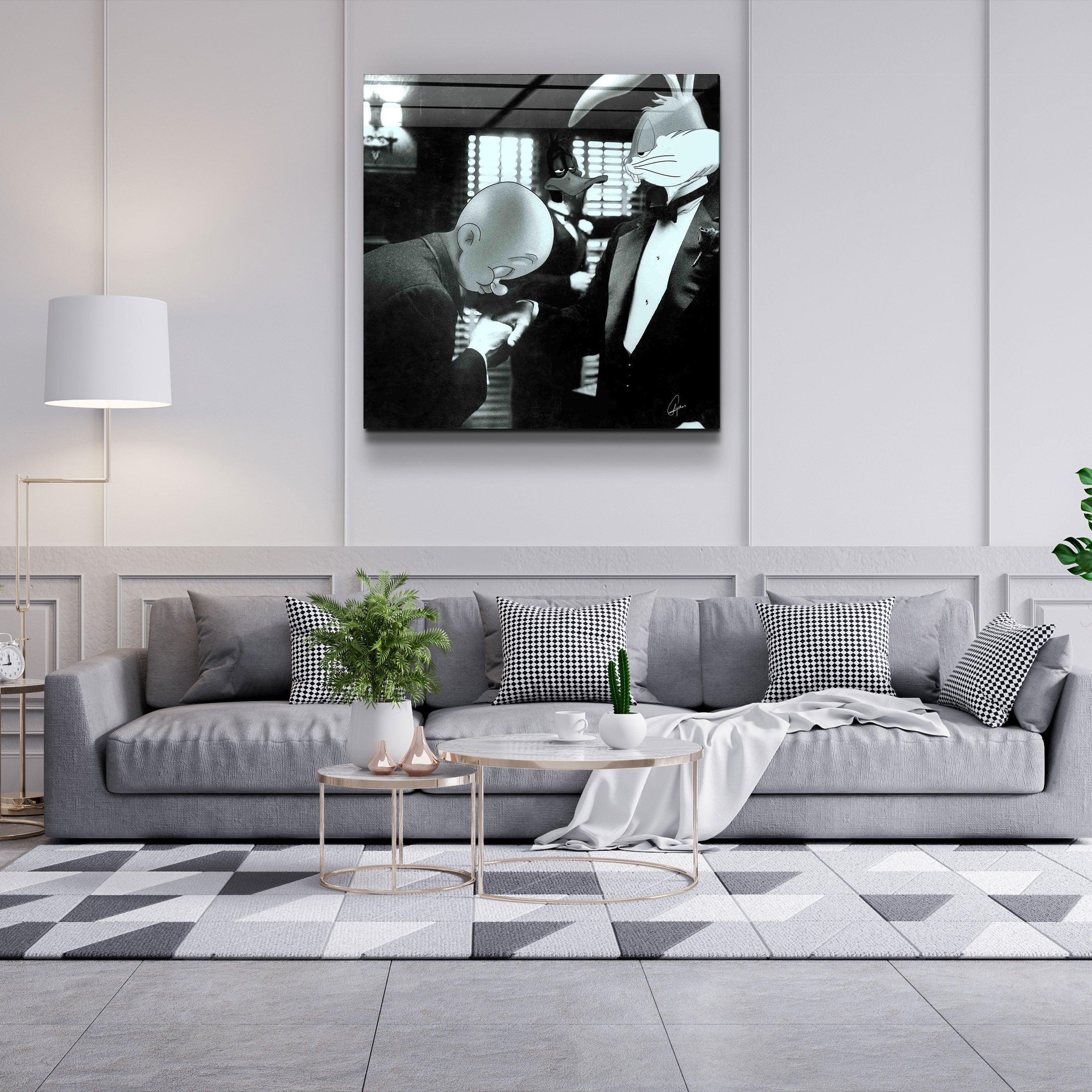 ・"Don Bunny - GodFather"・Designers Collection Glass Wall Art - ArtDesigna Glass Printing Wall Art