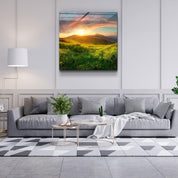・"Sunset Mountain"・Glass Wall Art - ArtDesigna Glass Printing Wall Art