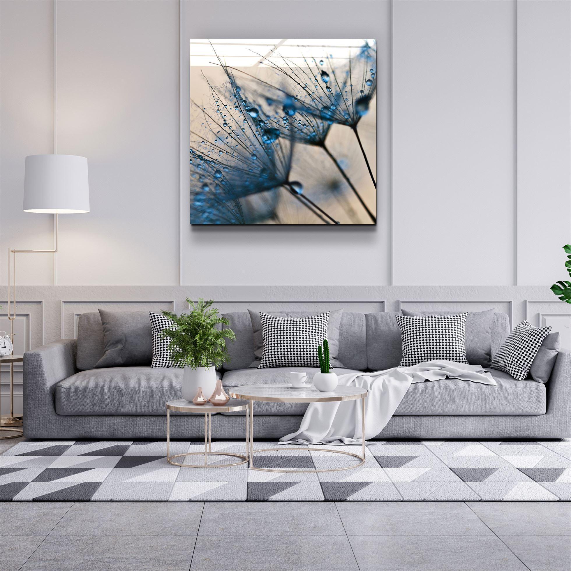 ・"Blue Flower"・Glass Wall Art - ArtDesigna Glass Printing Wall Art