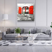 ・"Red Window"・Glass Wall Art - ArtDesigna Glass Printing Wall Art