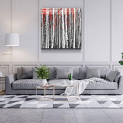 ・"Red Forest"・Glass Wall Art - ArtDesigna Glass Printing Wall Art