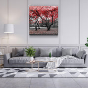 ・"Red Tree"・Glass Wall Art - ArtDesigna Glass Printing Wall Art