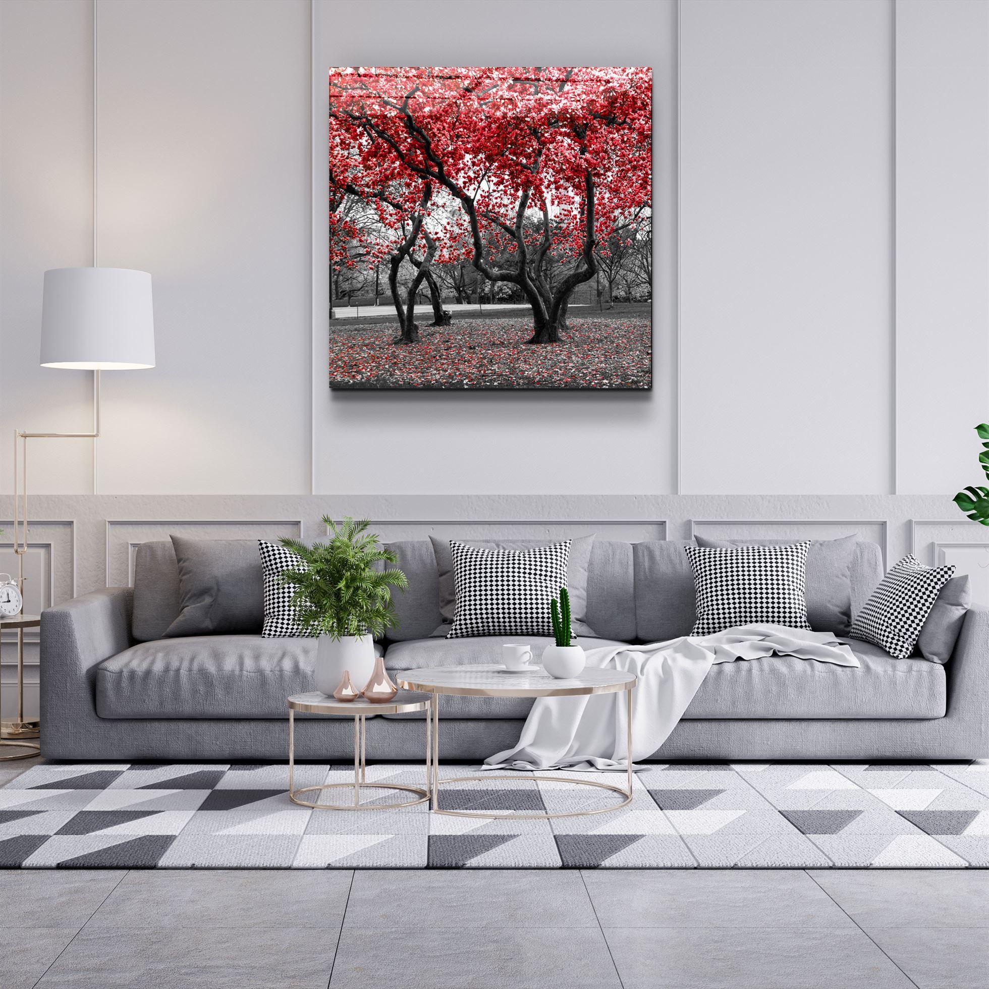 ・"Red Tree"・Glass Wall Art - ArtDesigna Glass Printing Wall Art