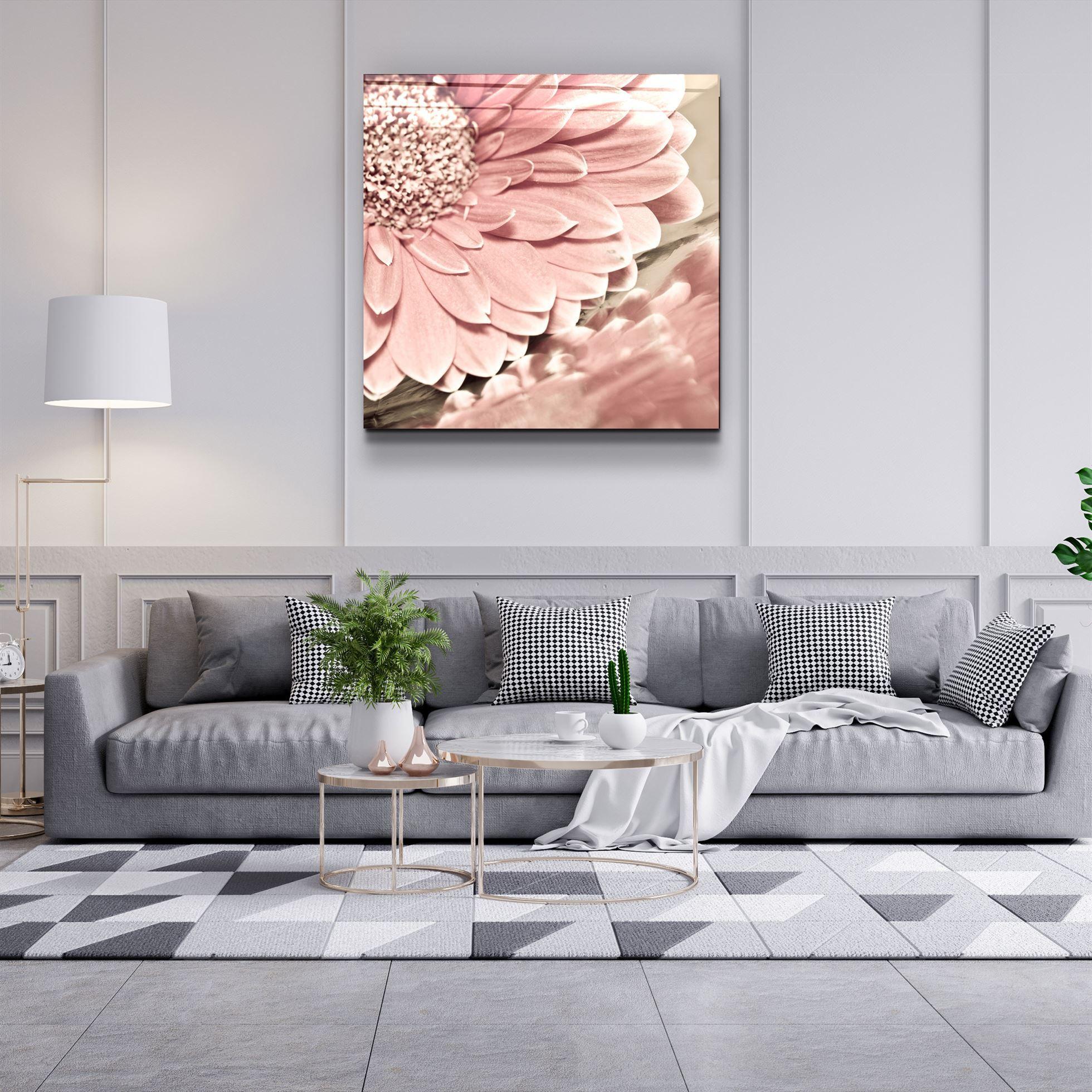 ・"Pink Flower"・Glass Wall Art - ArtDesigna Glass Printing Wall Art