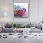 ・"Colored Yarn Balls"・Glass Wall Art - ArtDesigna Glass Printing Wall Art