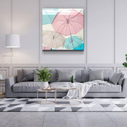 ・"Colorful Umbrellas"・Glass Wall Art - ArtDesigna Glass Printing Wall Art