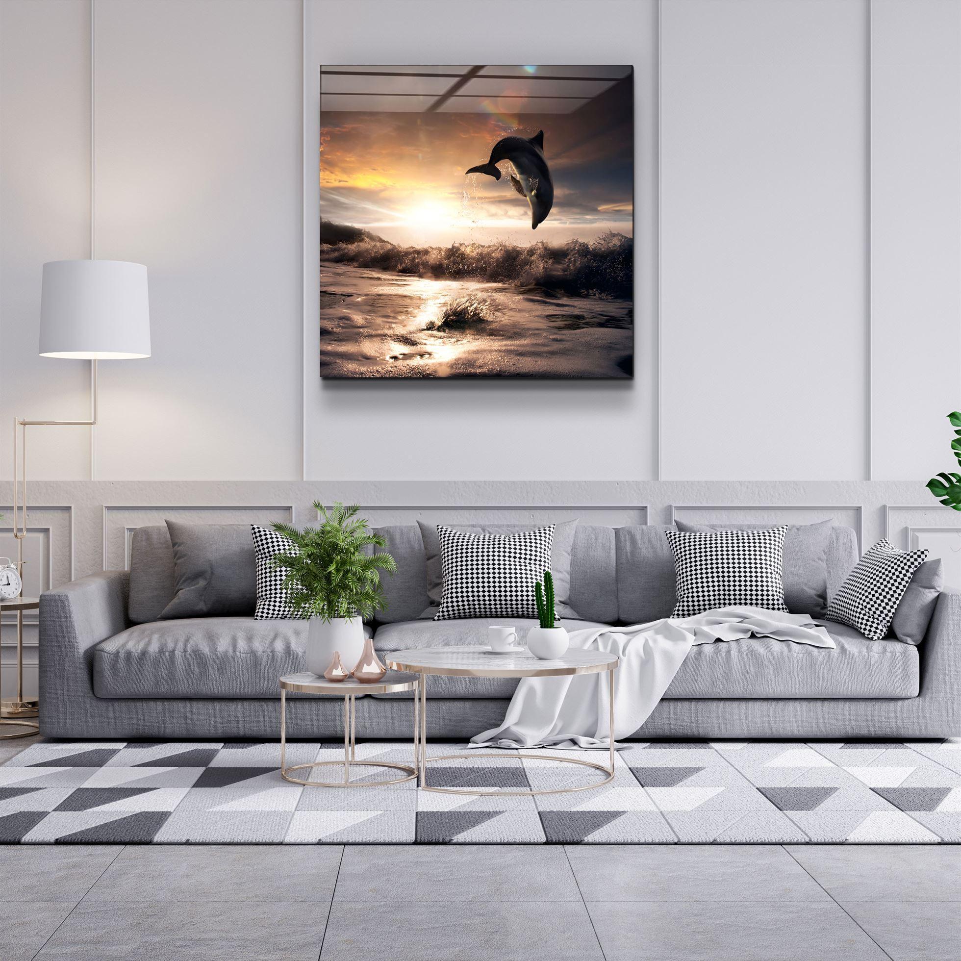 ・"Dolphin"・Glass Wall Art - ArtDesigna Glass Printing Wall Art