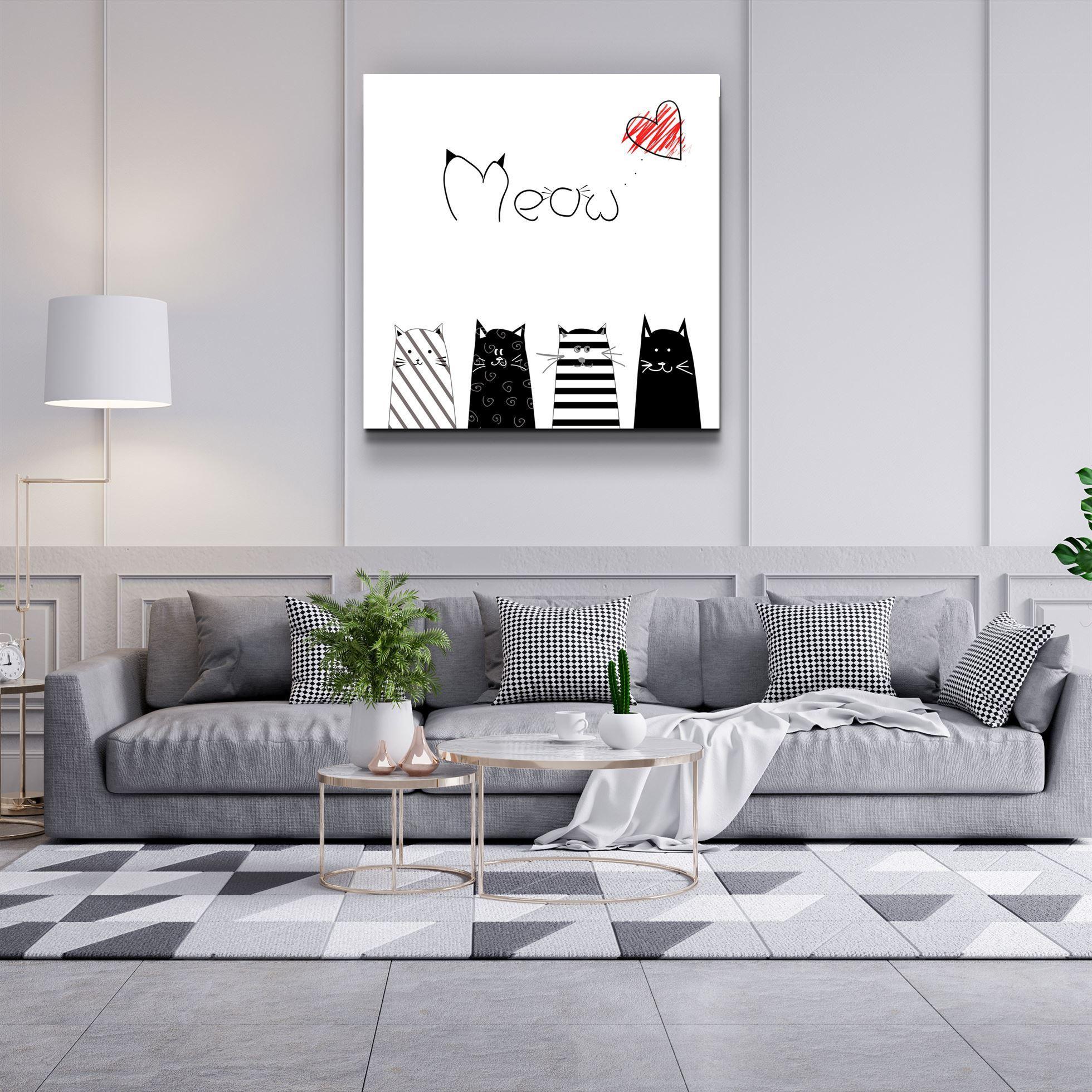 ・"Meow (Cat)"・Glass Wall Art - ArtDesigna Glass Printing Wall Art