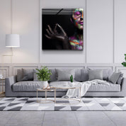 ・"Shimmering Yoga"・Glass Wall Art - ArtDesigna Glass Printing Wall Art