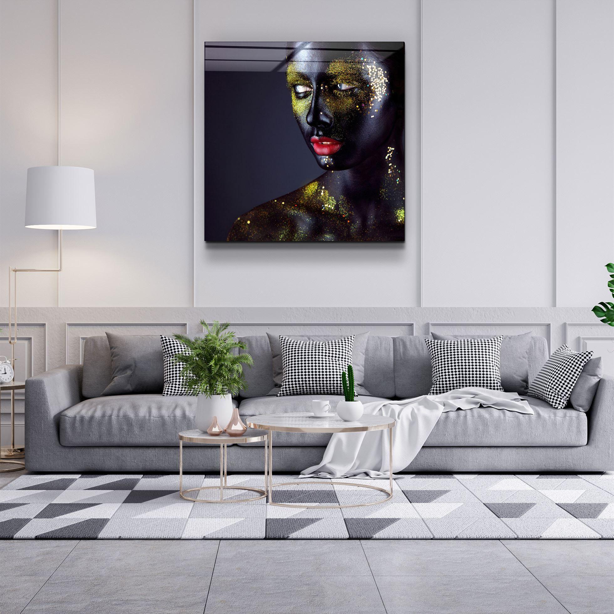 ・"Gold Stamps"・Glass Wall Art - ArtDesigna Glass Printing Wall Art