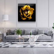 ・"Floral Yellow"・Glass Wall Art - ArtDesigna Glass Printing Wall Art