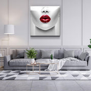 ・"Red Lips"・Glass Wall Art - ArtDesigna Glass Printing Wall Art