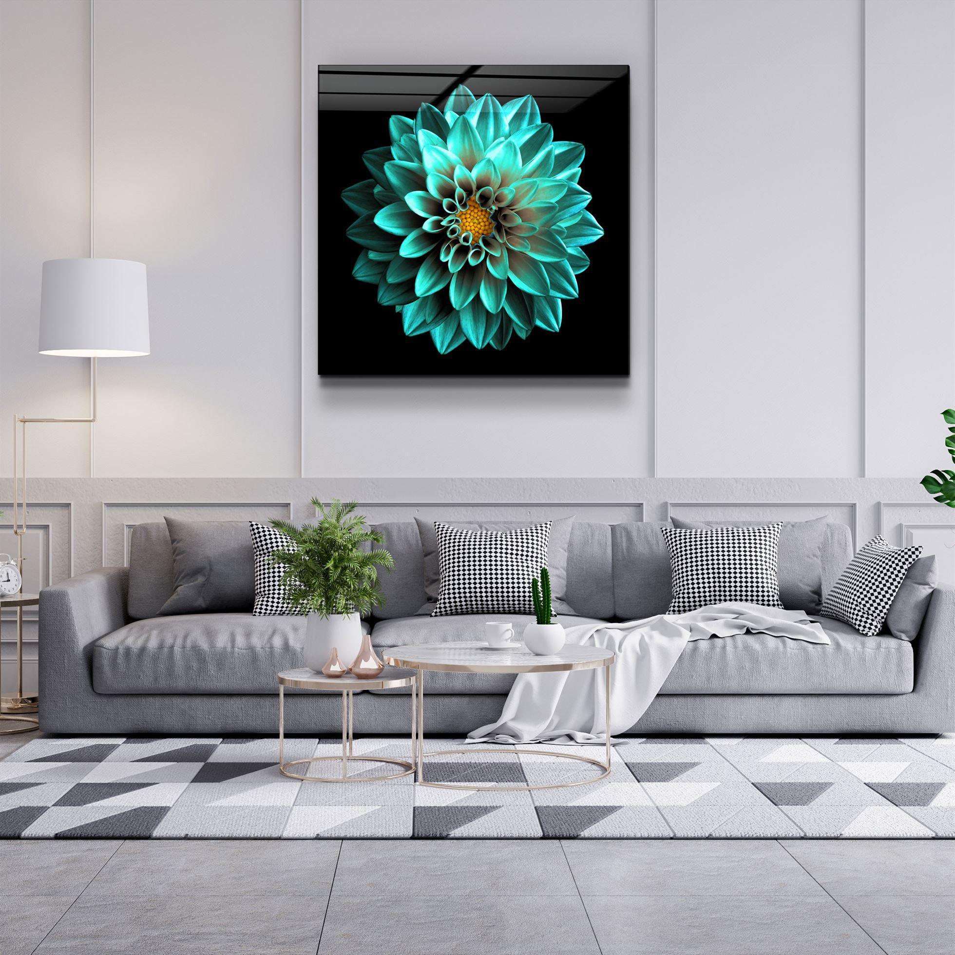 ・"Green Flower"・Glass Wall Art - ArtDesigna Glass Printing Wall Art