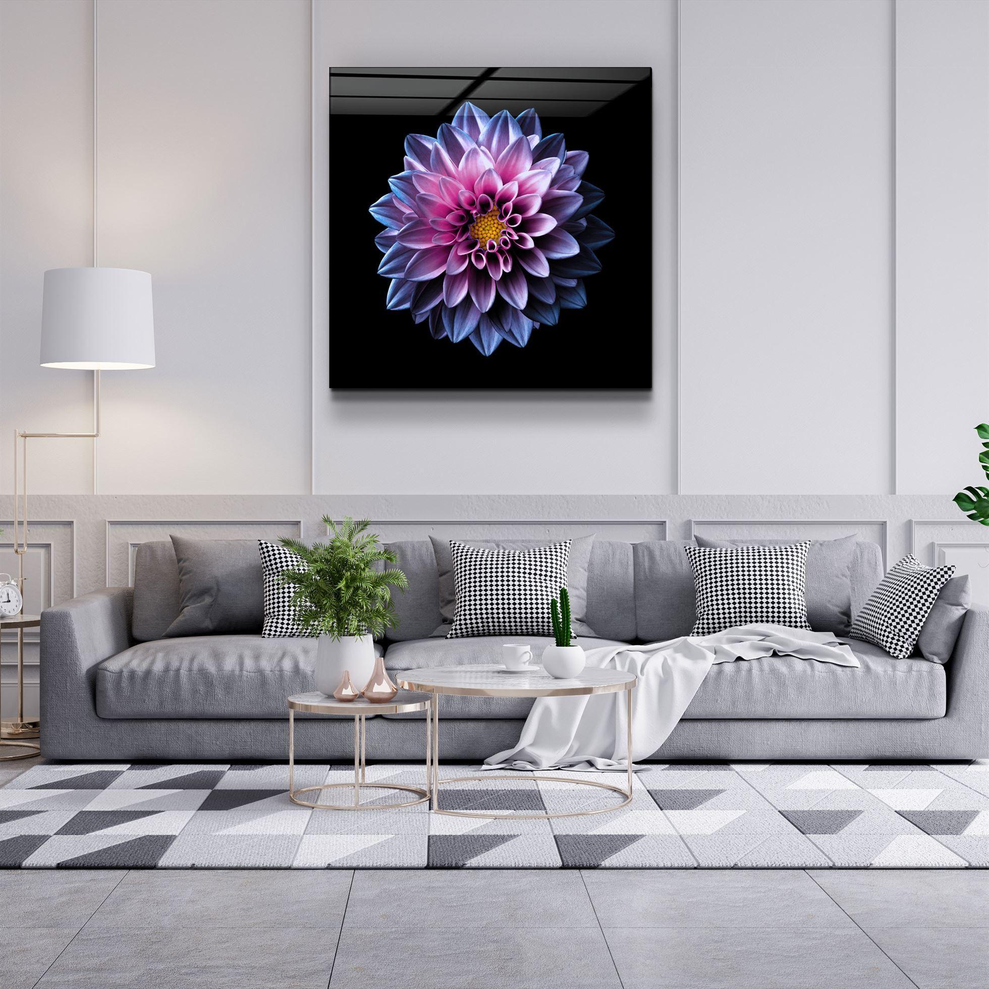 ・"Purple Flower"・Glass Wall Art - ArtDesigna Glass Printing Wall Art