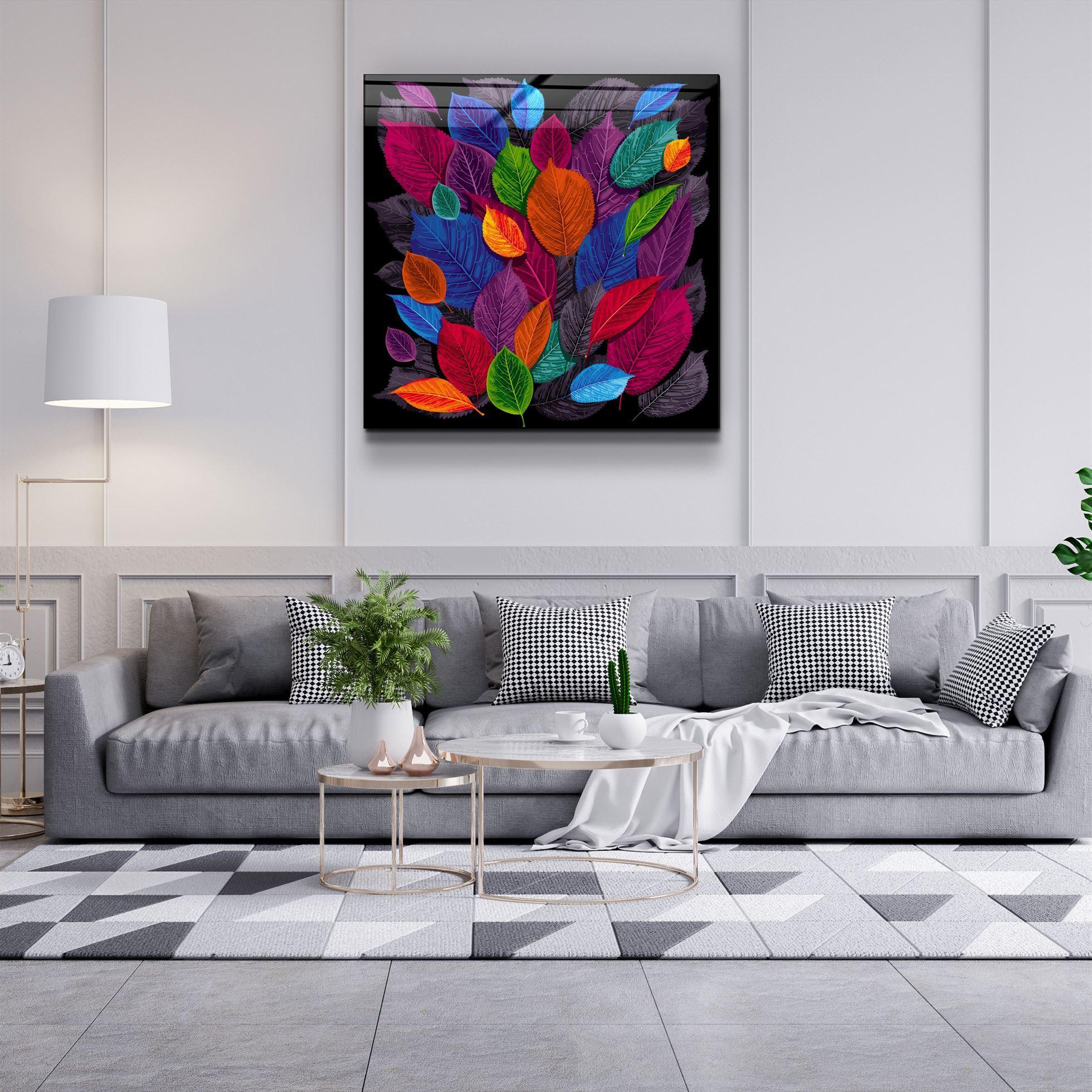 ・"Leaf Feast"・Glass Wall Art - ArtDesigna Glass Printing Wall Art