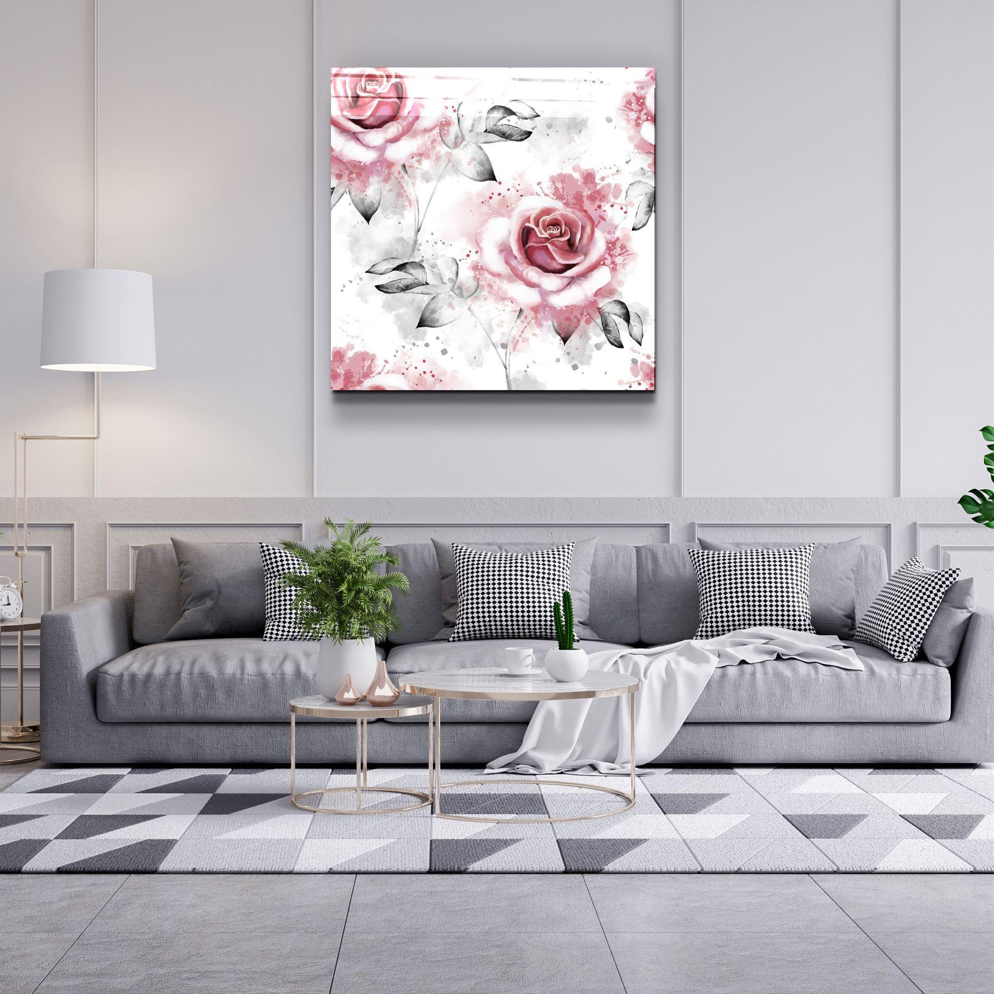 ・"Pink rose"・Glass Wall Art - ArtDesigna Glass Printing Wall Art