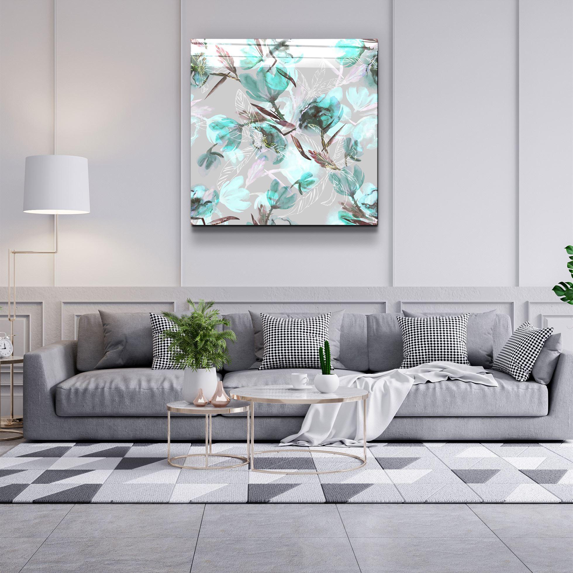 ・"Green Flower"・Glass Wall Art - ArtDesigna Glass Printing Wall Art