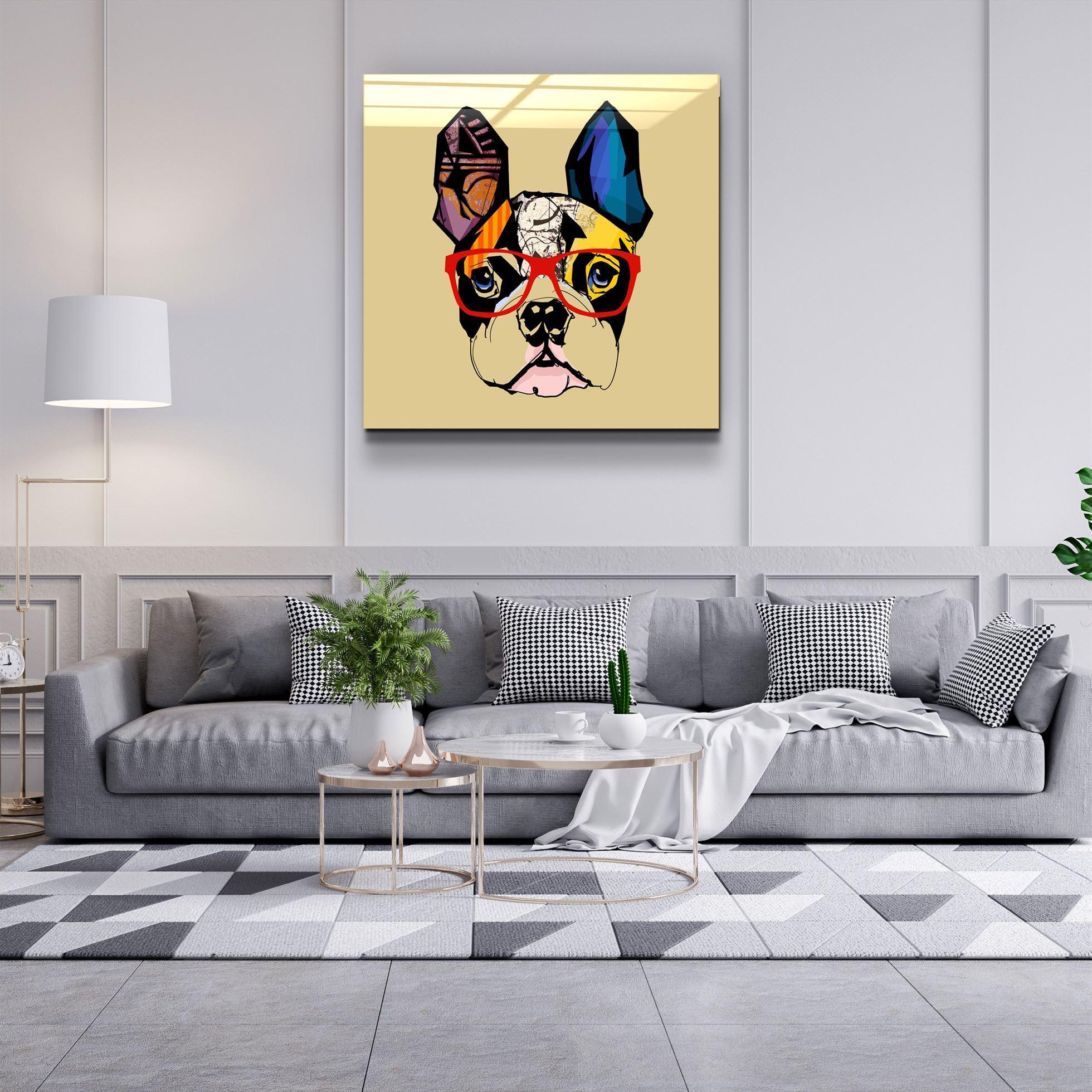 ・"Abstract Dog Face"・Glass Wall Art - ArtDesigna Glass Printing Wall Art