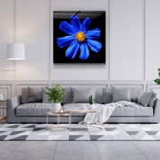 ・"Blue Flower"・Glass Wall Art - ArtDesigna Glass Printing Wall Art