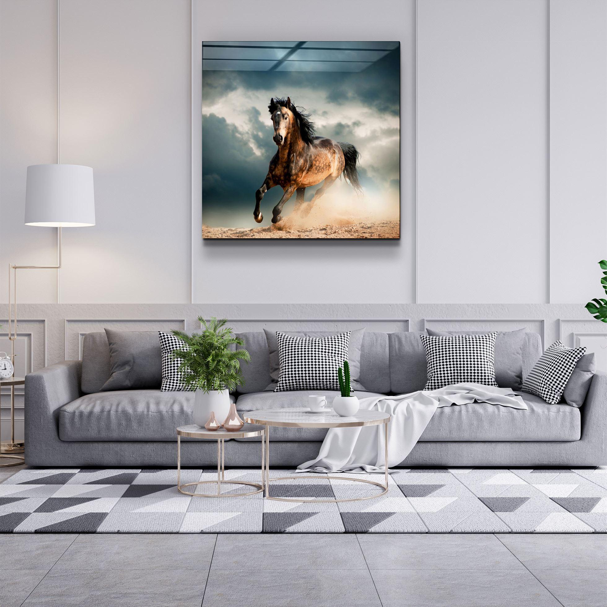 Running with the Herd | Glass Wall Art - Artdesigna