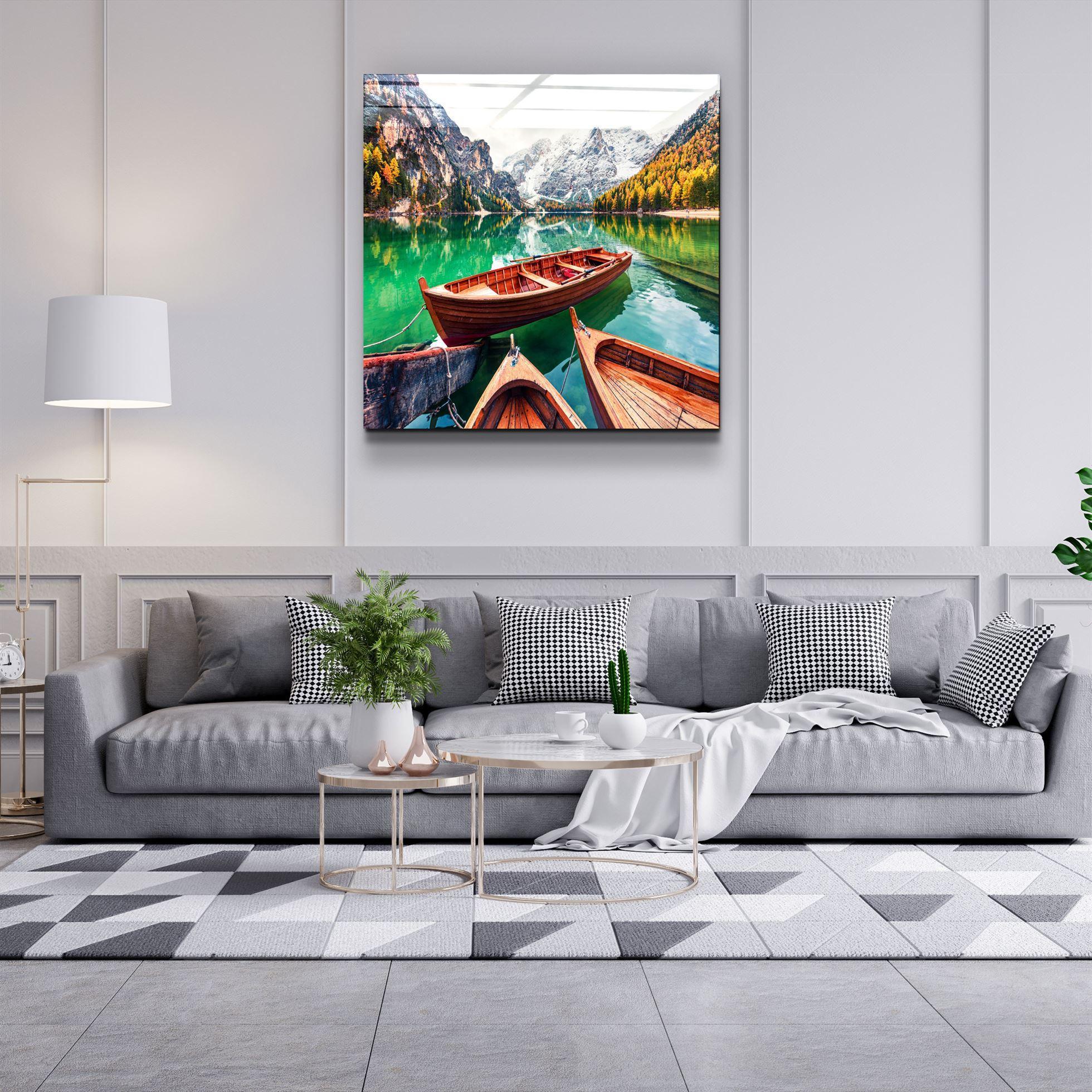 ・"Lake and Mountain Landscape"・Glass Wall Art - ArtDesigna Glass Printing Wall Art