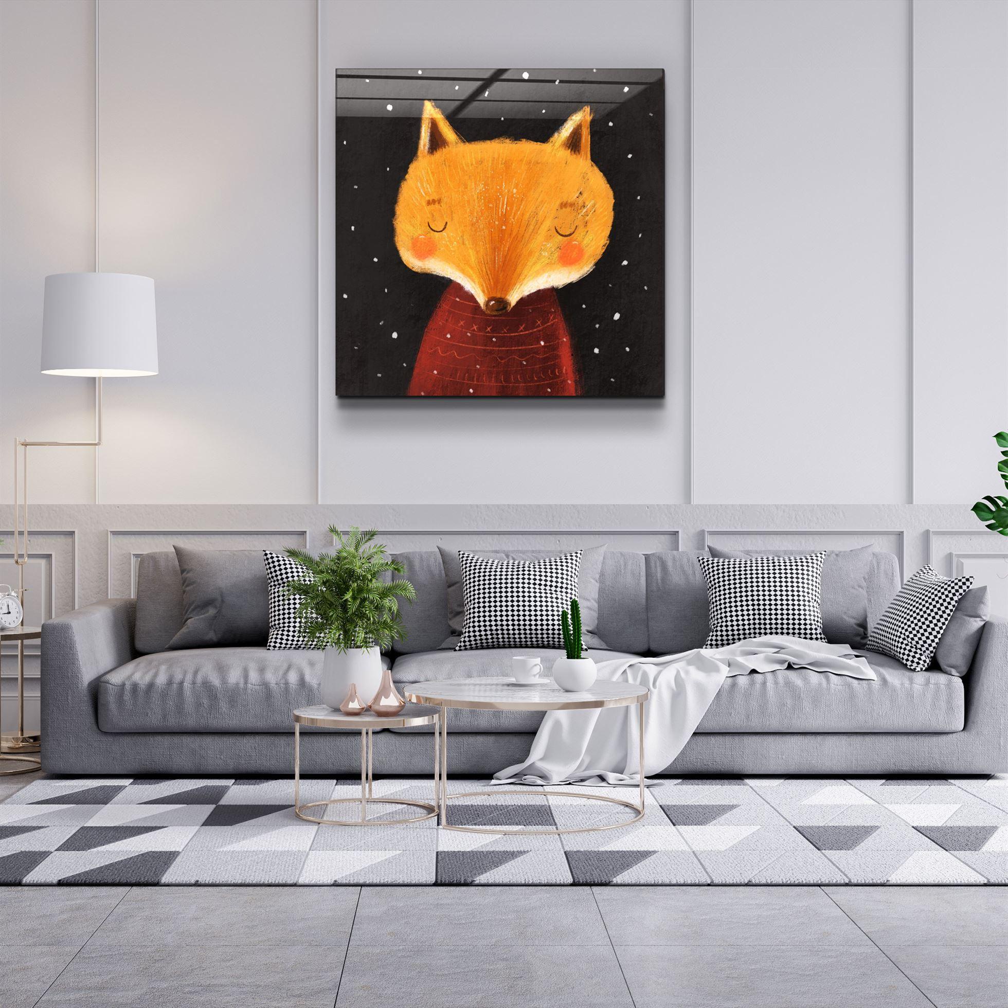 ・"Cute Fox"・Glass Wall Art - ArtDesigna Glass Printing Wall Art
