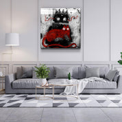 ・"Abstract Cat"・Glass Wall Art - ArtDesigna Glass Printing Wall Art