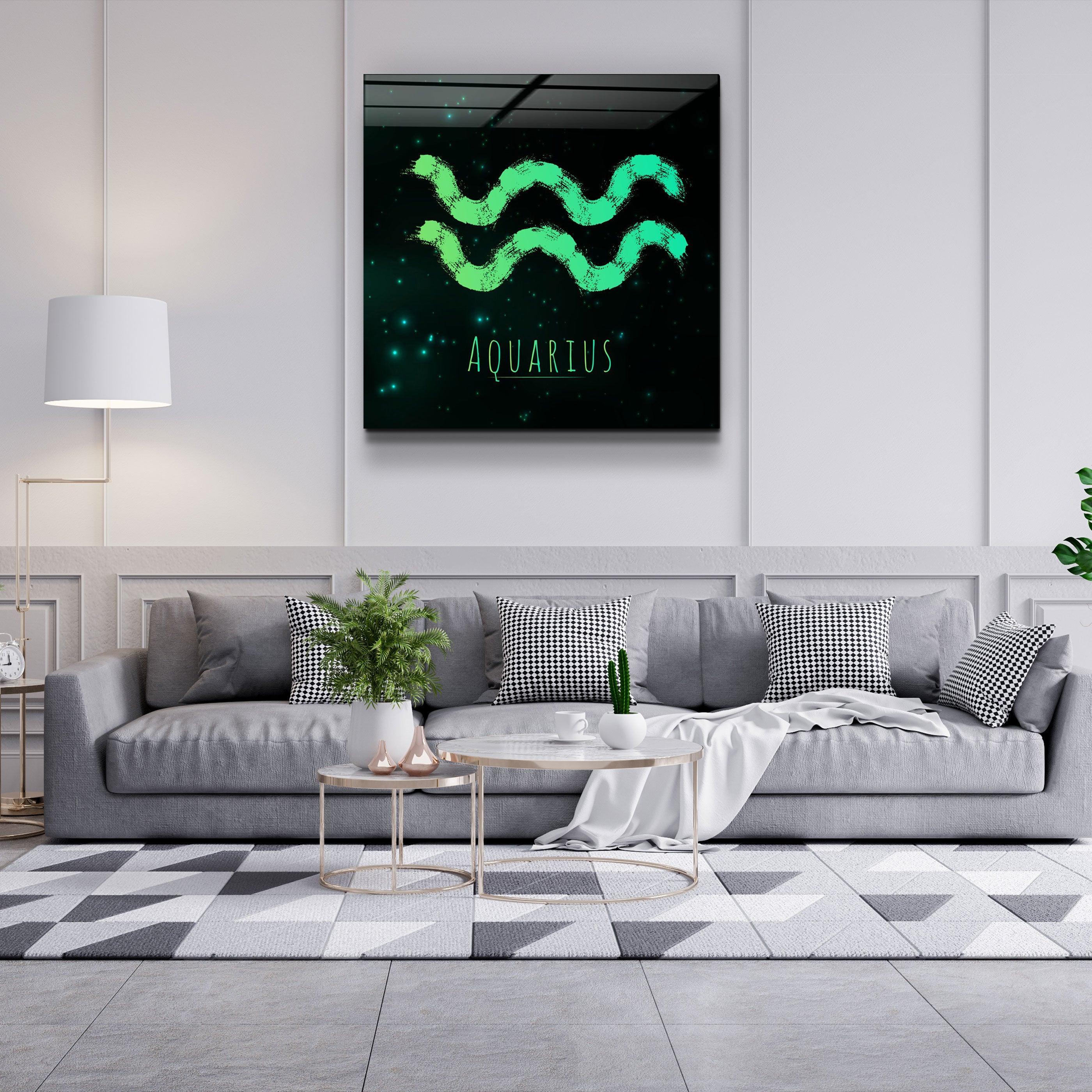 ."Zodiac V2 - Aquarius". Glass Wall Art - ArtDesigna Glass Printing Wall Art
