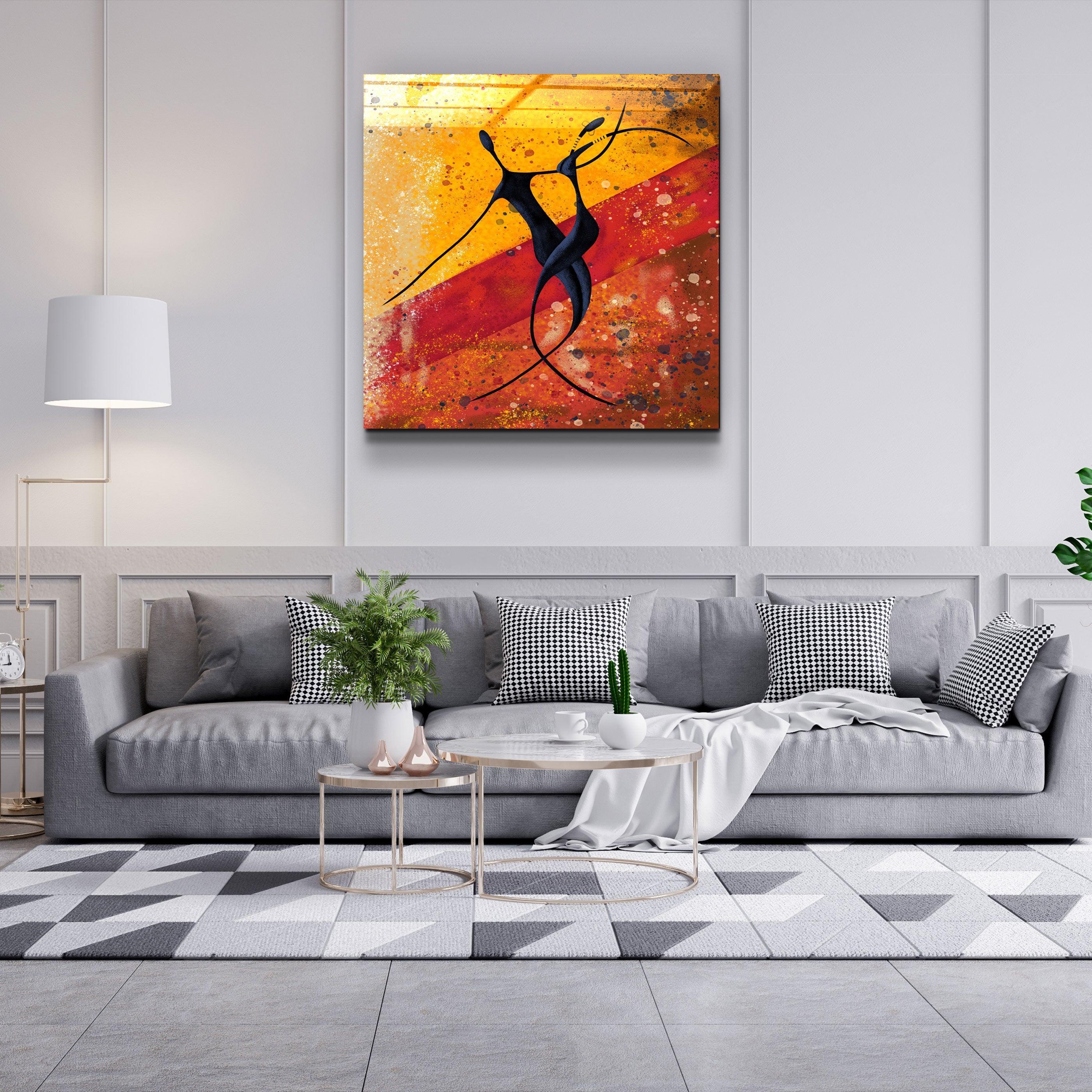 ・"Abstract Dancers"・Glass Wall Art - ArtDesigna Glass Printing Wall Art