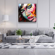 ・"Abstract Woman Portrait V2"・Glass Wall Art - ArtDesigna Glass Printing Wall Art