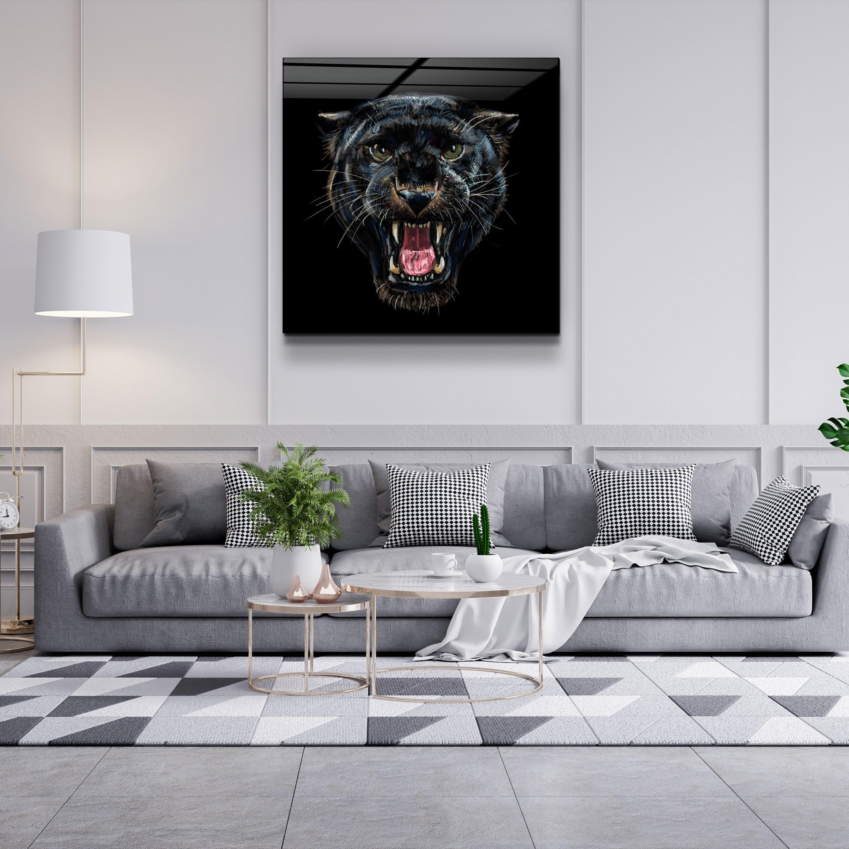 ・"Wild Panther"・Glass Wall Art - ArtDesigna Glass Printing Wall Art