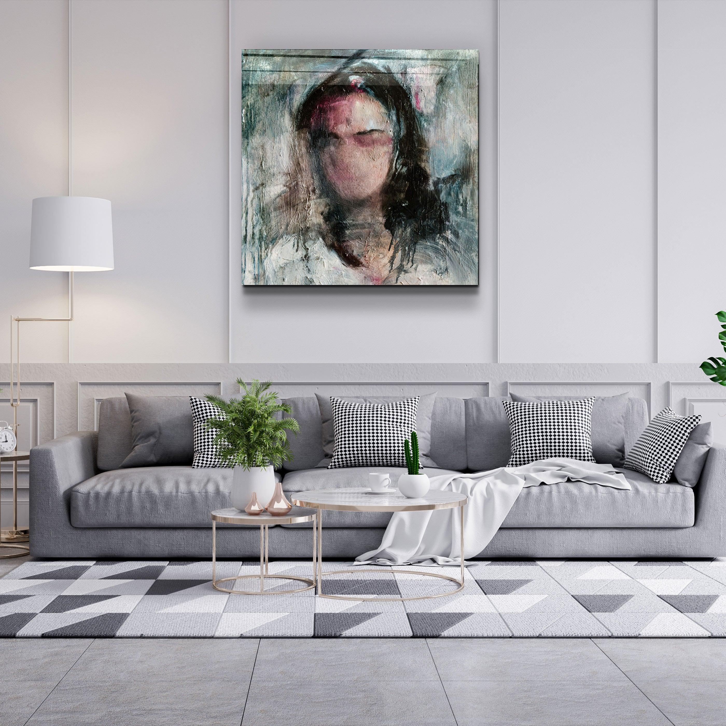・"Abstract Woman Oil Painting"・Glass Wall Art - ArtDesigna Glass Printing Wall Art