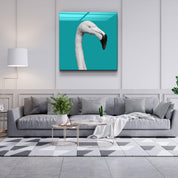 ・"Flamingo - Green"・Glass Wall Art - ArtDesigna Glass Printing Wall Art