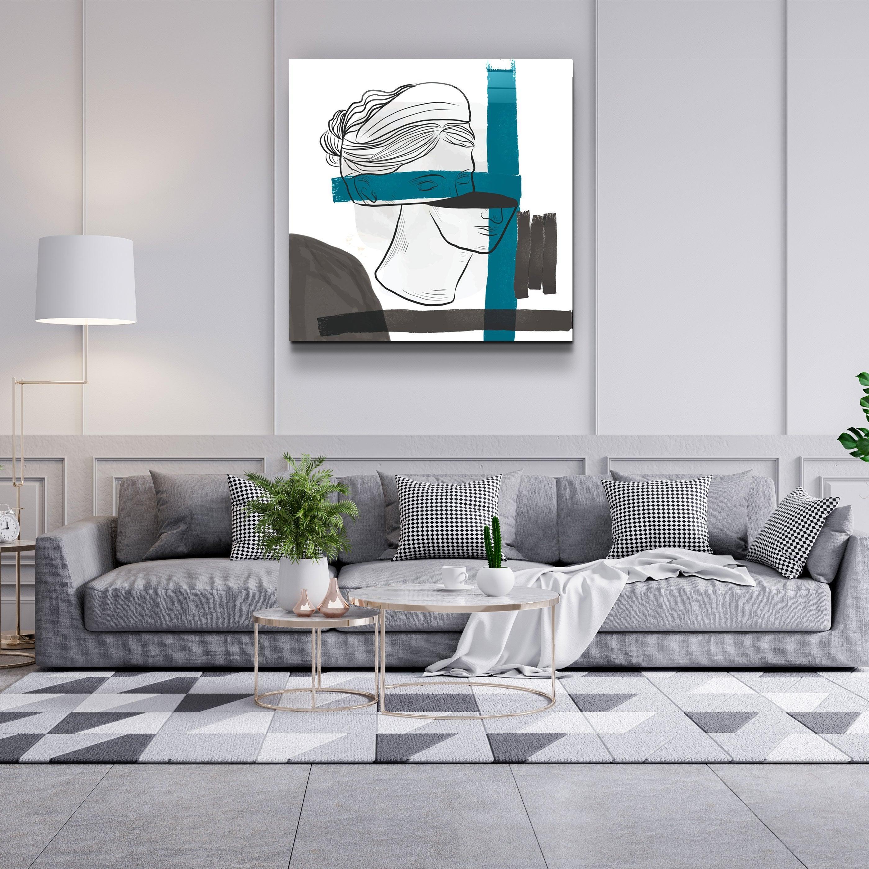 ・"Abstract Woman Portrait Painting"・Glass Wall Art - ArtDesigna Glass Printing Wall Art