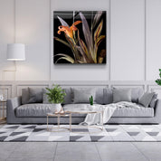 ・"Orange Flowers"・Glass Wall Art - ArtDesigna Glass Printing Wall Art