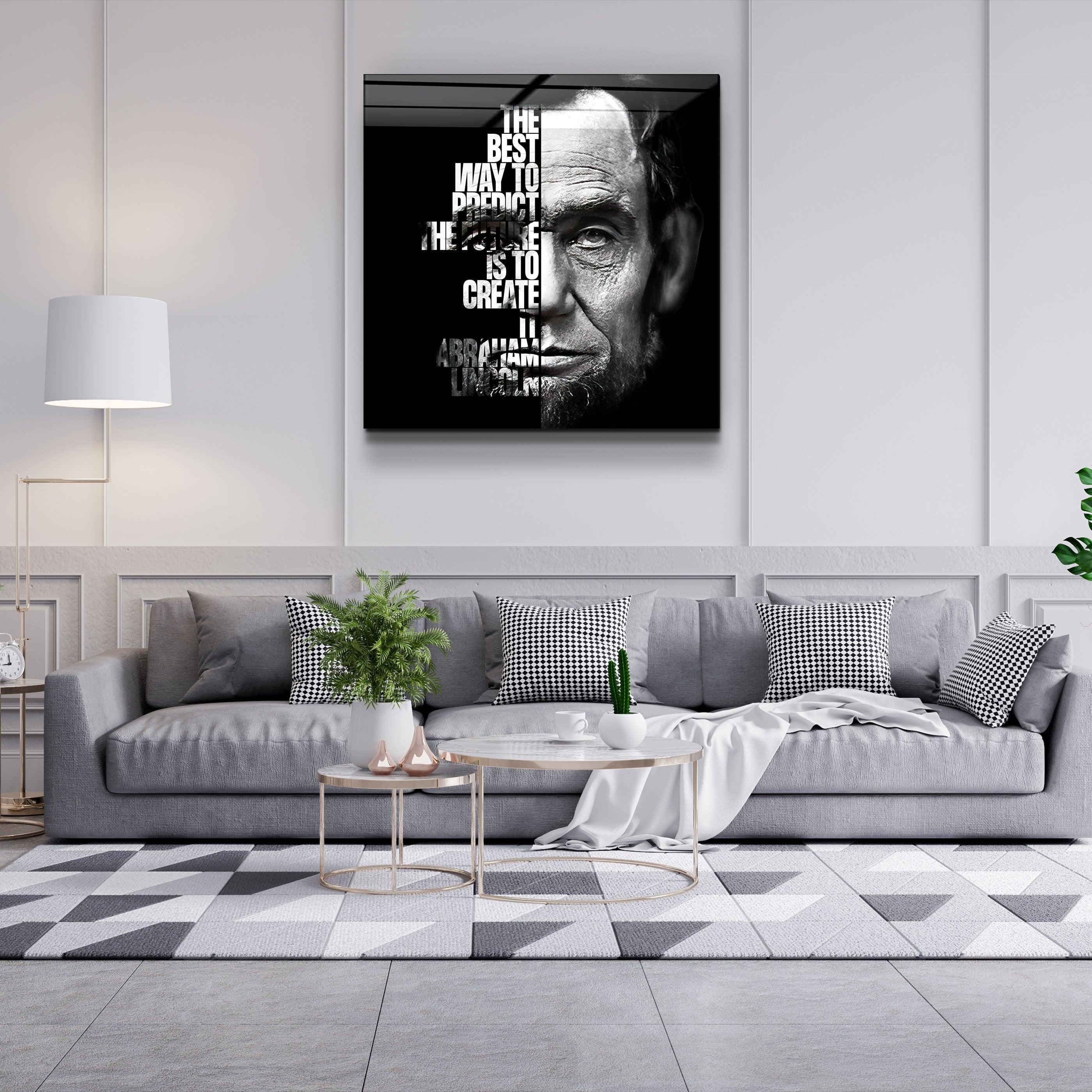 ・"Abraham Lincoln "・Designers Collection Glass Wall Art - ArtDesigna Glass Printing Wall Art
