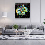 ・"Colorful Cartoon Astronauts"・Glass Wall Art - ArtDesigna Glass Printing Wall Art