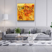 ・"Vintage Map US - Wyoming"・Glass Wall Art - ArtDesigna Glass Printing Wall Art