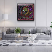 ・"Rainbow Line Faces V5"・Glass Wall Art - ArtDesigna Glass Printing Wall Art