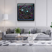 ・"Rainbow Line Faces V6"・Glass Wall Art - ArtDesigna Glass Printing Wall Art