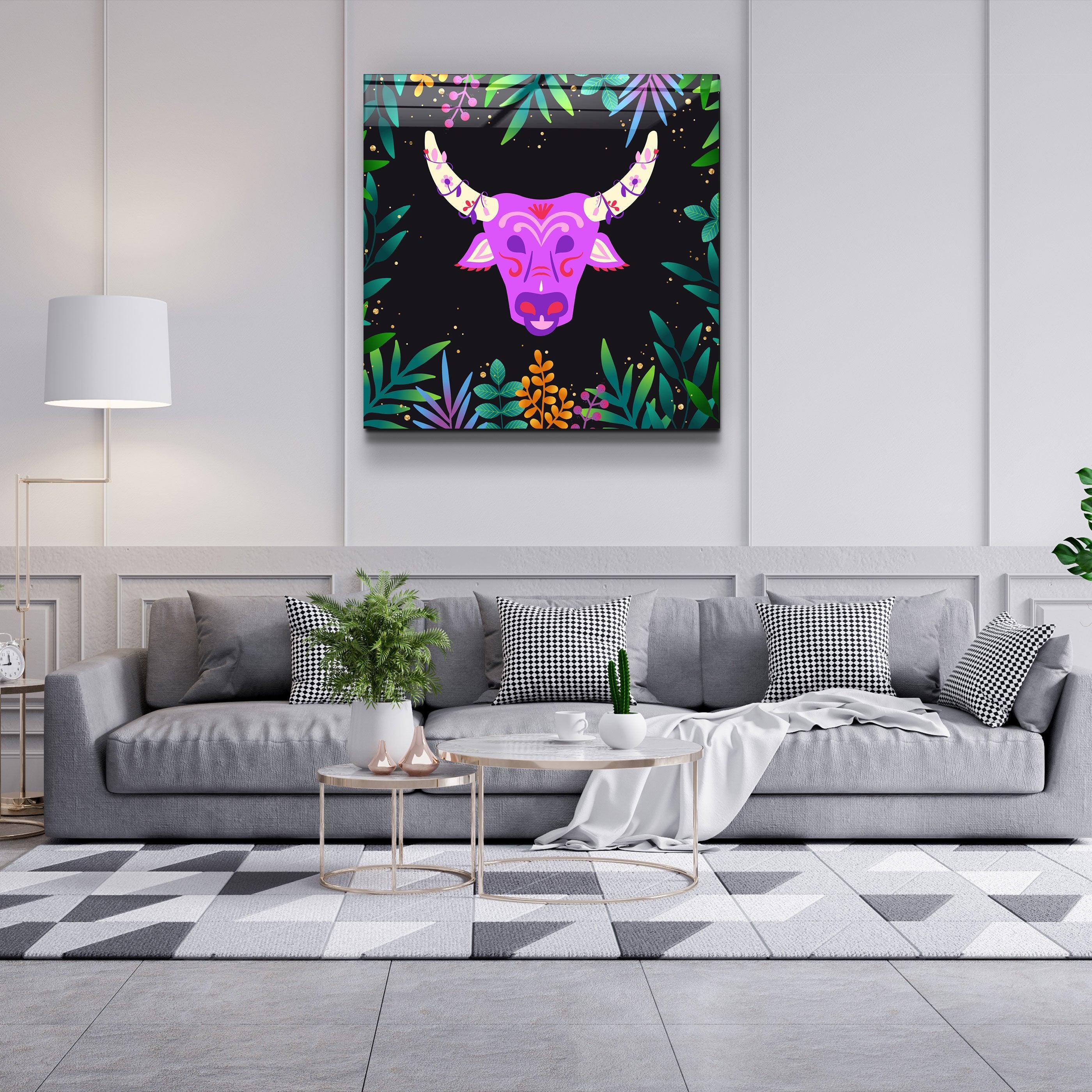 ・"Animal Republic-Wild Cattle"・Designers Collection Glass Wall Art - ArtDesigna Glass Printing Wall Art