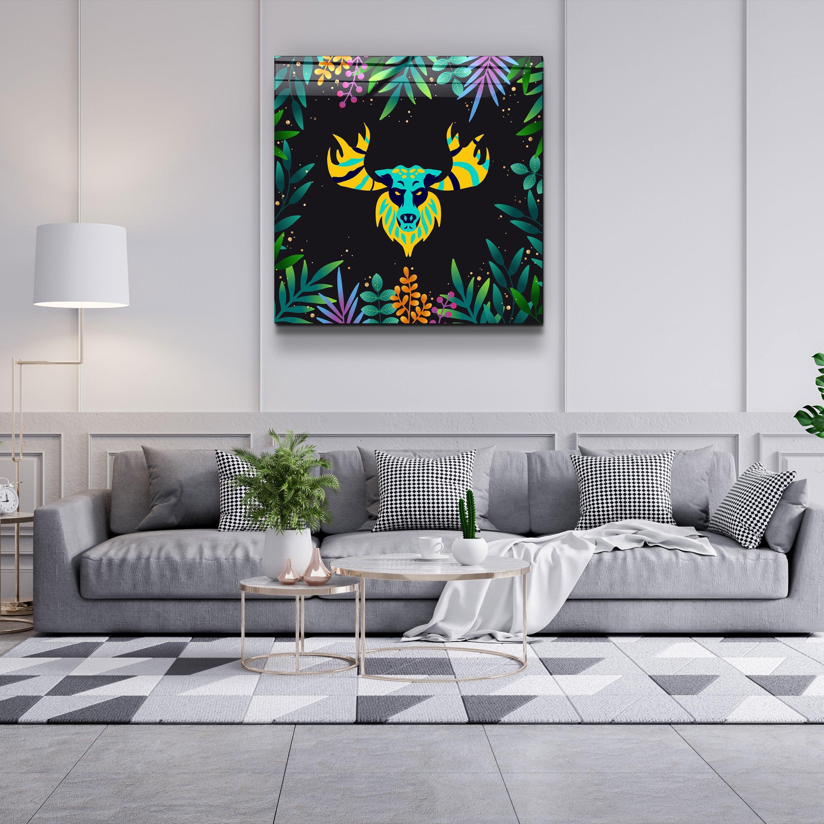 ・"Animal Republic-Deer"・Designers Collection Glass Wall Art - ArtDesigna Glass Printing Wall Art