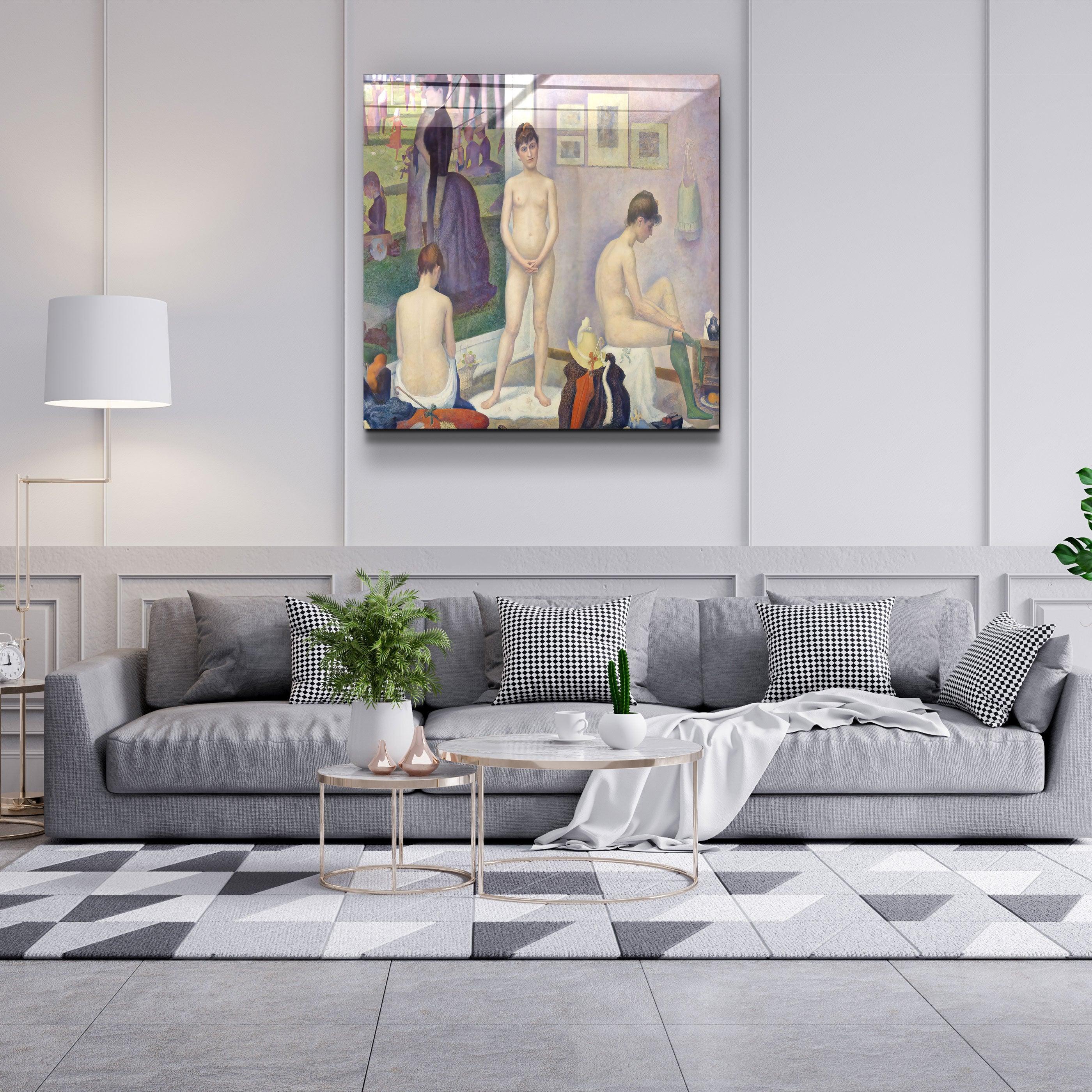 ."Models (Poseuses) (ca. 1886–1888) by Georges Seurat". Glass Wall Art - ArtDesigna Glass Printing Wall Art