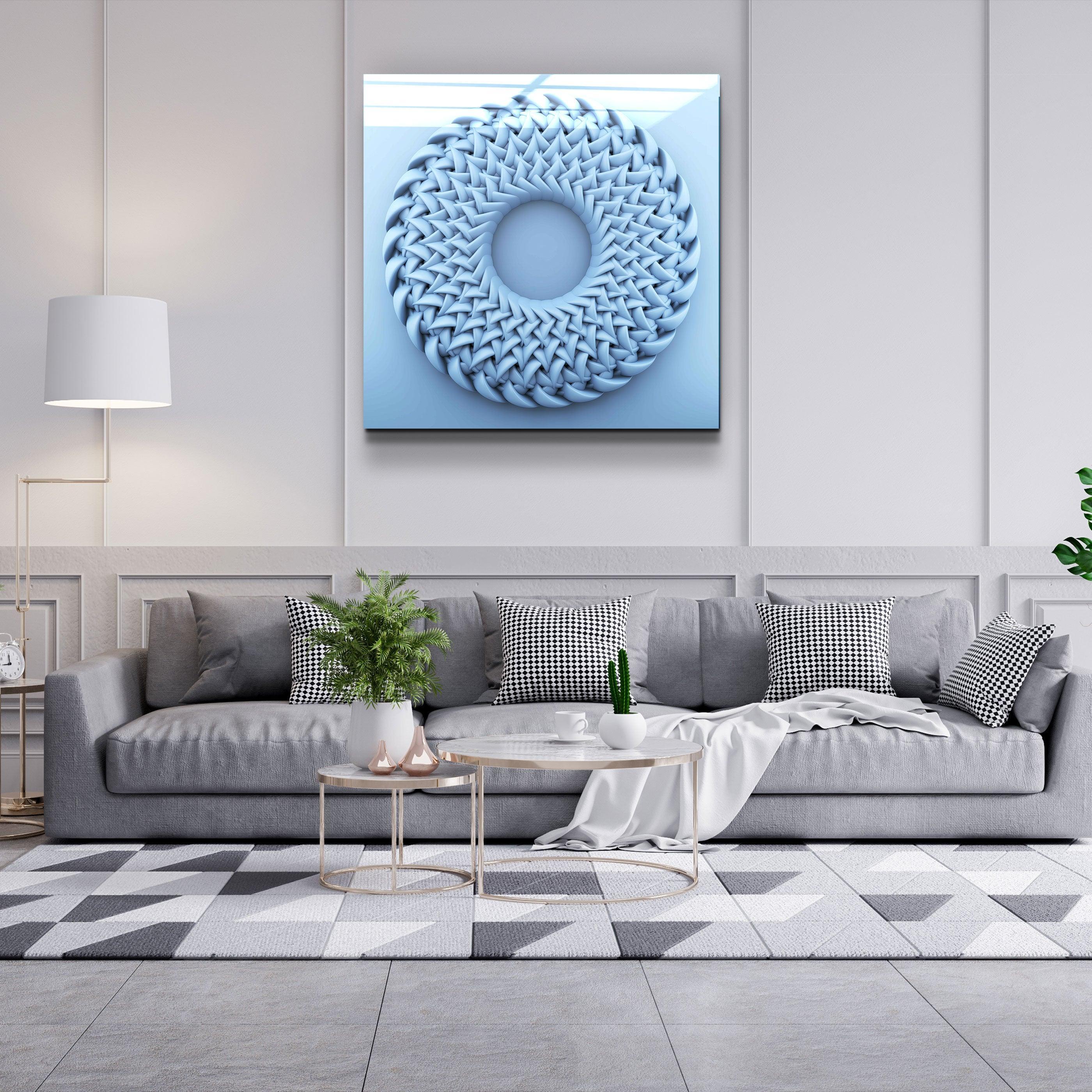 ."Abstract Circular Knitting". Designer's Collection Glass Wall Art - ArtDesigna Glass Printing Wall Art