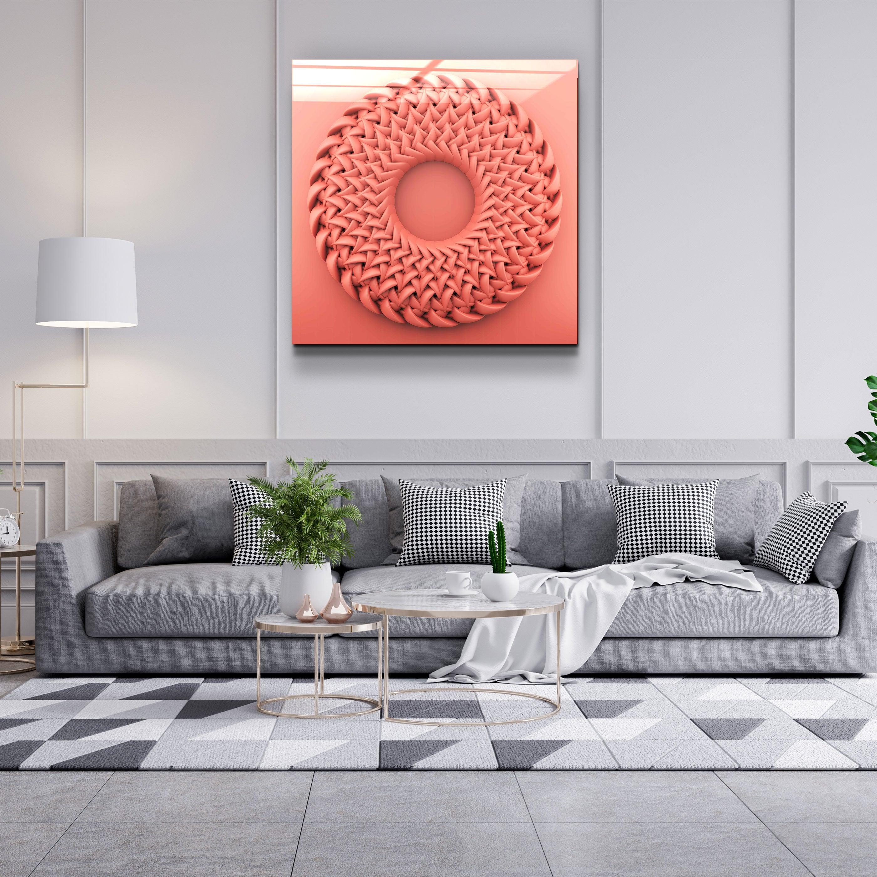 ."Abstract Circular Knitting V3". Designer's Collection Glass Wall Art - ArtDesigna Glass Printing Wall Art