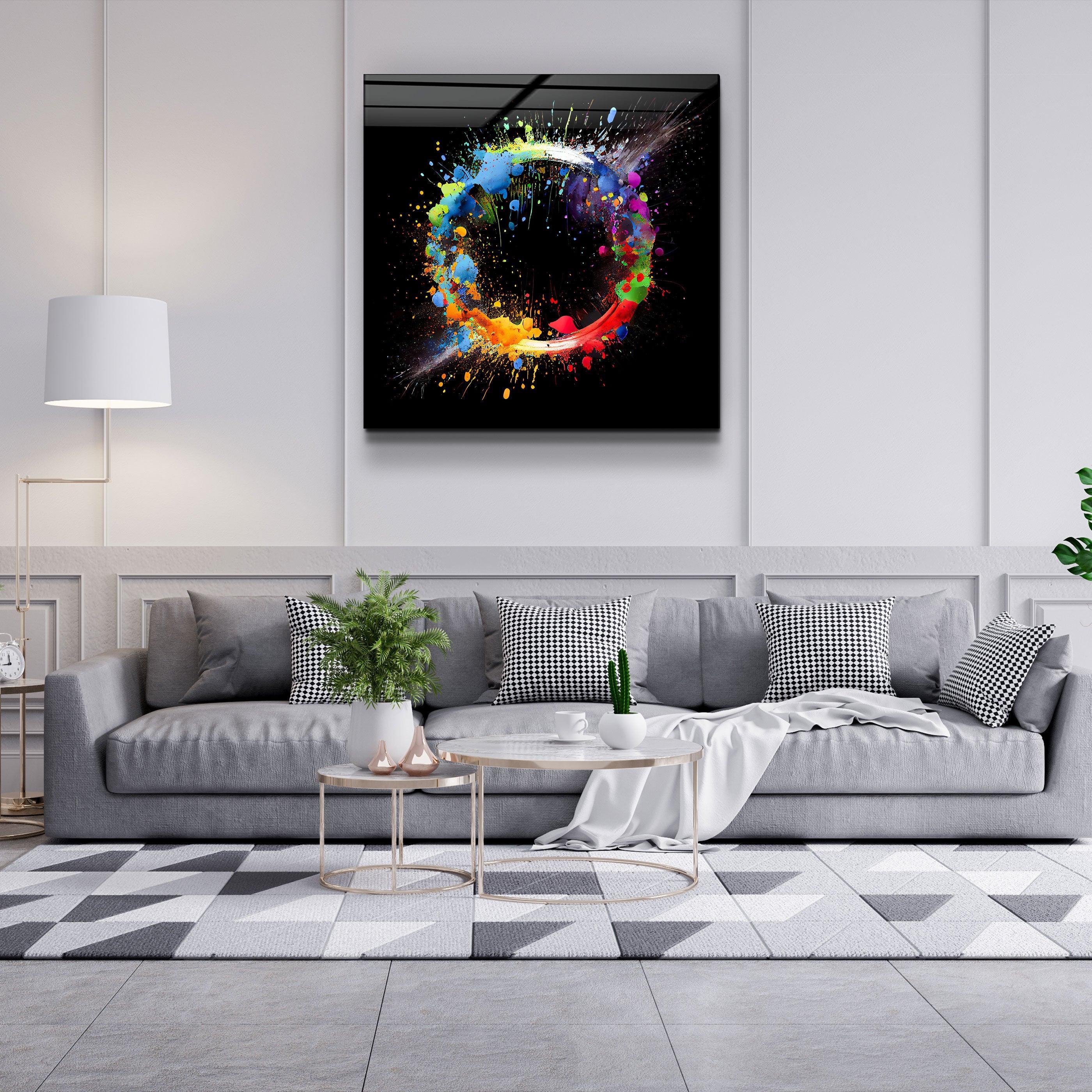 ."Paint Splash Ring". Designer's Collection Glass Wall Art - ArtDesigna Glass Printing Wall Art