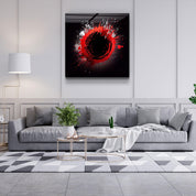 ."Paint Splash Ring-Red". Designer's Collection Glass Wall Art - ArtDesigna Glass Printing Wall Art