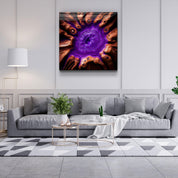 ."Heart of the Wood - Purple". Designer's Collection Glass the Wood Art - ArtDesigna Glass Printing Wall Art