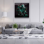 ."Amethyst - Green". Designer's Collection Glass the Wood Art - ArtDesigna Glass Printing Wall Art