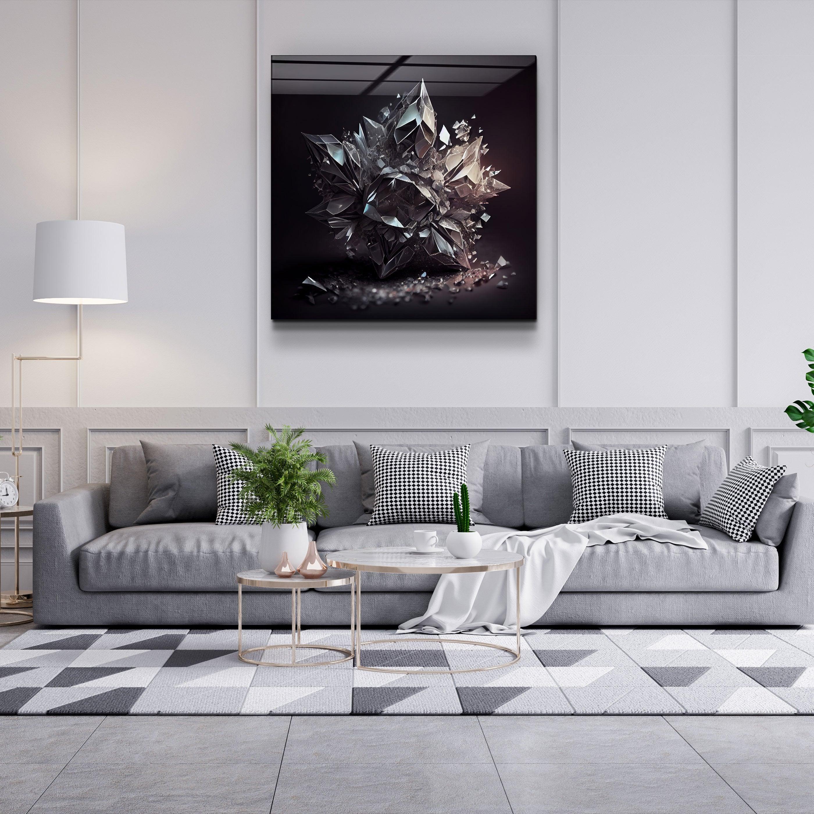 ."Amethyst - White". Designer's Collection Glass the Wood Art - ArtDesigna Glass Printing Wall Art